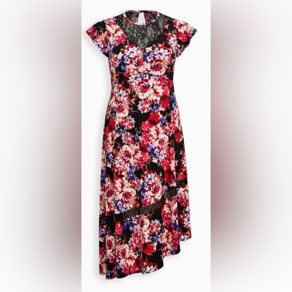 Gorgeous New Torrid MIDI Studio Knit Asymmetrical Dress 3 X